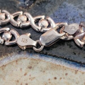 Italian Sterling Silver Chain Bracelet With Lobster Clasp